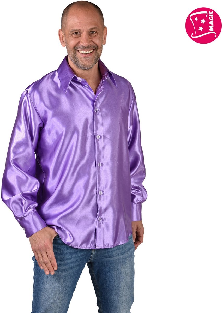 Overhemd Satijn Paars Man